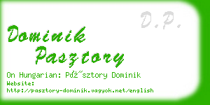 dominik pasztory business card